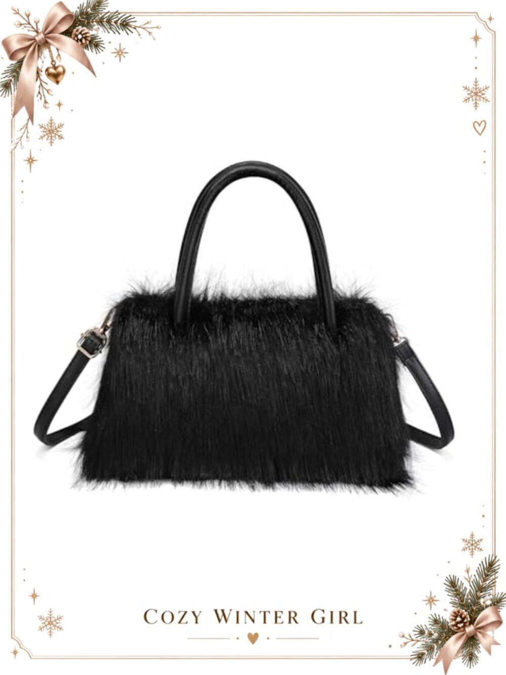 Faux Fur Tote Bag Fluffy Shoulder Satchel Crossbody Handbag for Women